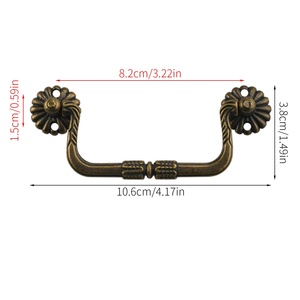 Poignée rétro en bronze pour armoire de cuisine, <span class=keywords><strong>commode</strong></span>, chambre, dressing, salon, hôtel – Trois tailles disponibles - Product Image 6