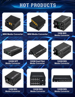 Konverter Media Serat Optik RJ45 Htb-3100Ab 100Gbps dengan Kabel Serat OM2/OM3/OM4 G652D untuk Aplikasi FTTH/FTTX