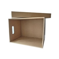 Petits Fichiers Ondulés Personnalisés Banquier Carton Boîte d'Archive Stockage de Papier Classement Boîte Marron pour Documents Déménagement avec Couvercle et Poignées