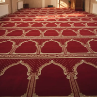 Tapis de prière turc pour mosquée, enroulable, fourni par l'usine, tapis de mosquée épais en nylon imprimé, tapis mural de mosquée