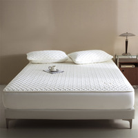 Drap-housse matelassé Fan Yu 1,8 m, housse de matelas intégrale anti-poussière, couleur unie, en sergé de fibres chimiques matelassé