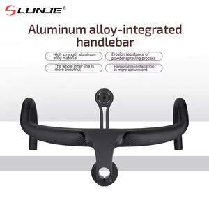 Manillar integrado LUBJE Aero-Enrutamiento de cable interno completo Aleación de aluminio Barra de caída de <span class=keywords><strong>bicicleta</strong></span> de carretera <span class=keywords><strong>Accesorios</strong></span> de <span class=keywords><strong>bicicleta</strong></span> - Product Image 3