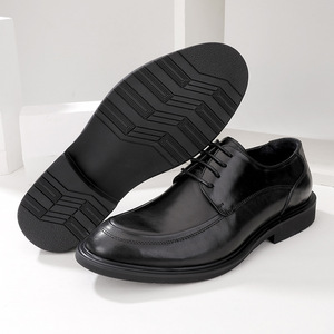 Zapatos Oxford de Cuero Genuino con Cordones y Punta Cuadrada para Hombre, Diseño Otoñal, Ideales para Vestimenta Formal de Negocios. - Product Image 3