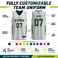 Seragam Basket Bolak-Balik MOQ Rendah, Jersey Sublimasi Custom Print Set Celana Pendek untuk Tim Dewasa, Pembeli Grosir Pertama, Pengiriman Cepat