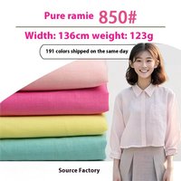 Tissu en dentelle de ramie 100% pur en gros, tissé uni 21SX21S 125G, léger et respirant, pour robe d'été, vêtement pour filles