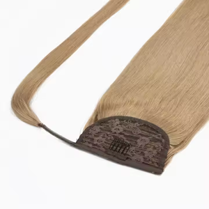 Queue de cheval à clipser en cheveux humains russes bruns dorés, lisses, réalistes et confortables, de 8 à 28 pouces – Meilleure vente - Product Image 5