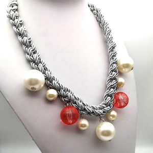 Big Pearl Clothing Necklace Fancy <strong>Costume</strong> Necklace No Fade No rust Jewelry Weave Handmade <strong>Jewellery</strong> - Product Image 5
