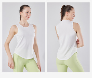 เสื้อกล้ามถักคอปาดแขนกุดผ้าสแปนเด็กซ์ระบายอากาศแห้งเร็วแบบปกติน้ำหนักเบา - Product Image 5