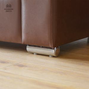 أريكة جديدة بتصميم مخصص لشخصين من الجلد الصناعي لغرفة المعيشة عالية الجودة من البولي يوريثان باللون البني - Product Image 6