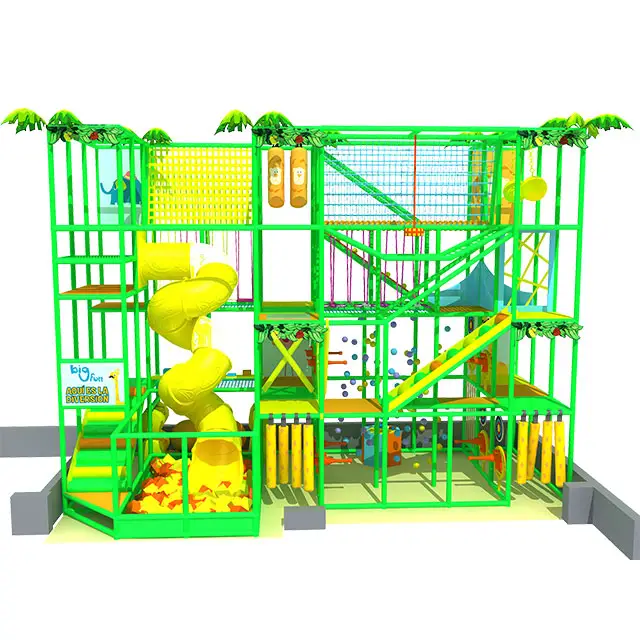 정글 테마 상업 놀이터 하이 퀄리티 및 환경 보호 다채로운 플라스틱 실내 놀이터 어린이 공급 업체