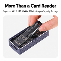 Pembaca Kartu CFexpress Tipe A Slot SSD NVMe M.2 2280 untuk Kamera Sony FX3 FX6 A7S III A1 Tipe C Hub Cadangan Data Kecepatan Tinggi