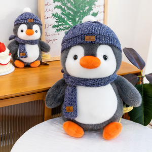 Peluche <span class=keywords><strong>pingouin</strong></span> à capuche super douce, anti-stress, thème dessin animé, cadeau d'anniversaire, souvenir du monde des glaces et de la neige pour enfants - Product Image 4