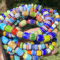 Grosir 5-8mm manik-manik kaca warna-warni ribu labu bunga Abacus manik-manik longgar nasi untuk membuat perhiasan DIY gelang kalung