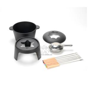 Herramienta para queso Revestimiento de esmalte negro mate <span class=keywords><strong>Olla</strong></span> para <span class=keywords><strong>fondue</strong></span> de queso de <span class=keywords><strong>hierro</strong></span> fundido - Product Image 3