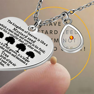 Collar de Acero Inoxidable de Doble Cara con Cruz y Corazón con Versículo Bíblico, Joyería de Fe con Semilla de Mostaza y Montaña <span class=keywords><strong>para</strong></span> <span class=keywords><strong>Mujer</strong></span>, Resistente al Deslustre - Product Image 5