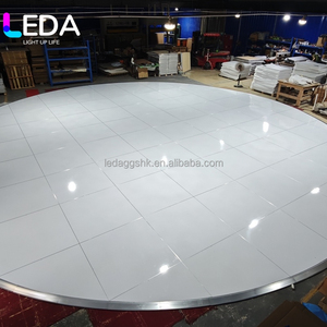 Piso de baile portátil modular entrelazado LEDA, redondo, blanco, para bodas, fiestas, banquetes y eventos. - Product Image 2