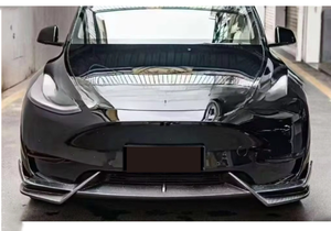 SHENGTIAN Carbon Fiber Front Lip Spoiler Tesla <b>Model</b> Y (5YJY) AWD/RWD/Performance 2019-2021 Front Chin Diffuser <b>Glue</b> Body Kit - Product Image 6