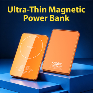 Card <b>Sized</b> Light weight Magnetic Power Bank 5000mAh 7.5mm Wired PD 22.5W 15W Wireless Power Wireless Magnetic Power Bank - Product Image 1