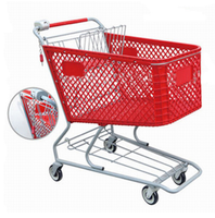 Chariot d'épicerie en plastique de supermarché chariot de supermarché en plastique à vendre