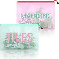 Sac de rangement en PVC pour tuiles de mahjong, grande capacité, économique, étanche, avec fermeture éclair, pour documents, cosmétiques, respirant