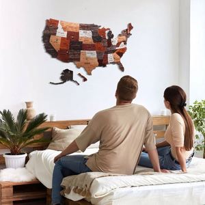 Rompecabezas de Madera con Mapa del Mundo en Relieve 3D, Decoración de Pared Elegante, Adorno Colgante para Oficina y Hogar, Centro de Mesa Perfecto - Product Image 3