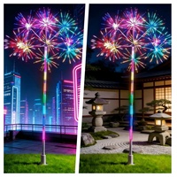 Lumière LED RGB d'extérieur en forme de pissenlit, effet feu d'artifice, télécommande, acier inoxydable, IP65, décoration de jardin pour festivals et Noël