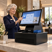 Caisse enregistreuse POS à écran tactile capacitif de 15 pouces, processeur I3/I5/I7, Wi-Fi 6, Bluetooth 5.2, NFC, Windows 10, Android