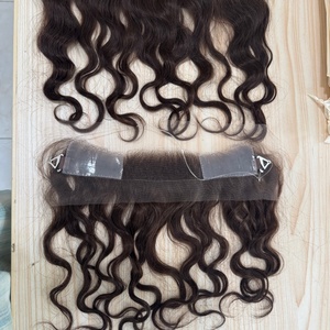 Topper capillaire HD en dentelle suisse pour couvrir la ligne des <span class=keywords><strong>cheveux</strong></span>, idéal pour les zones dégarnies, 1,5x11 pouces, couverture d'oreille à oreille, <span class=keywords><strong>cheveux</strong></span> humains, ondulation Halo Wire - Product Image 5
