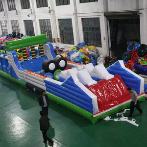 Parcours d'obstacles gonflable JUNAO, <span class=keywords><strong>barrière</strong></span> <span class=keywords><strong>de</strong></span> jeu sur terre, utilisation commerciale, PVC écologique, technologie <span class=keywords><strong>de</strong></span> double couture, 10 personnes - Product Image 6