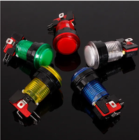Interrupteur à bouton-poussoir d'arcade illuminé de 32mm avec lampe à LED-rouge, bleu, blanc, vert, jaune pour machine de jeu d'arcade