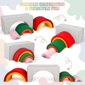 โครงสร้างเล่นในร่มสำหรับเด็กเล็ก ชุดบล็อกโฟมนุ่มสีรุ้งสำหรับคลานและเลื่อนเล่น ปลอดภัยสำหรับเด็ก เหมาะสำหรับห้างสรรพสินค้าและโรงเรียน - Product Image 4