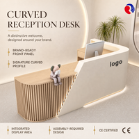 Comptoir de réception moderne en bois, mobilier commercial pour hôtel, clinique, bureau