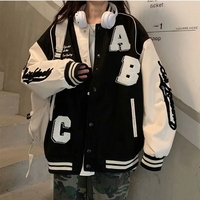 Y2k laine d'agneau Bomber veste femme surdimensionné Streetwear nouvelles femmes Harajuku mode collège uniforme université Baseball vestes