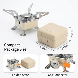 Outdoor Portable Folding Aluminum Alloy Camping Gas Stove for <b>Backpacking</b> Hiking Windproof Lotus Burner Piezo Ignition All - Product Image 4