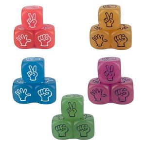 Luminoso 20mm 6 lados acrílico PMMA colores fluorescentes <span class=keywords><strong>piedra</strong></span> roca papel tijeras mano juego dedo adivinanzas juego dados cubo - Product Image 2