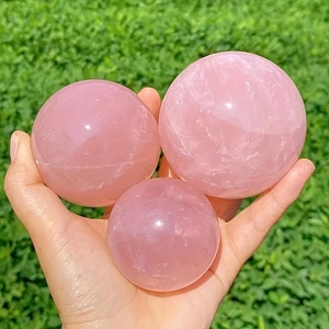 Esfera de Cristal de Cuarzo Rosa Natural de <span class=keywords><strong>Alta</strong></span> Calidad, Bola de Cristal Rosa de Gran Tamaño, Energía de Amor, Globo del Alma para Regalo - Product Image 1