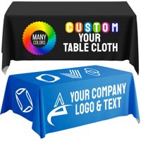 Housse de table extensible en polyester imperméable avec logo imprimé par sublimation, équipement personnalisé pour salon professionnel