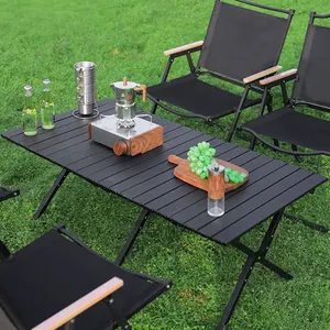 야외 접이식 테이블 및 의자 캠핑고품질 야외 및 의자 캠핑 텔레스코픽 다리 접이식 테이블