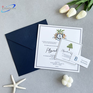 Invito Matrimoniale Stampa a Caldo Verde Oliva Set Letterpress Stile Passaporto - Product Image 1
