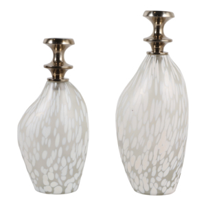 Vaso in vetro curvo con coperchio in metallo per soggiorno, decorazione per la casa, vaso per fiori per camera da letto, ufficio, tavolo - Product Image 1