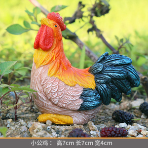Nuevo hogar jardín Micro paisaje Animal resina artesanías al aire libre Gallo adornos Animal pollo escultura - Product Image 3