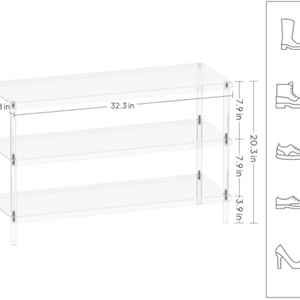 Factory Best Selling Modern Heavy Duty for Acrylic <b>Floating</b> Shoe Organizer Shelf with Customizable Size - Product Image 1
