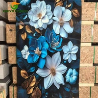 Panneaux muraux 3D en marbre noir floral UV SPC imperméables modernes pour la maison, les hôtels, les salles de bain, les cuisines, les escaliers, les entrepôts