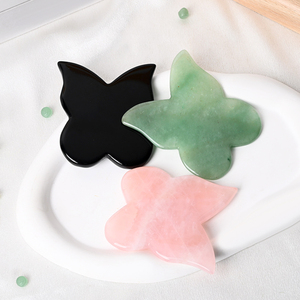 Outil de massage facial en quartz naturel, forme papillon, pierre de guérison en cristal, planche Gua Sha - Product Image 4