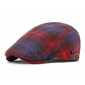 Retro Colorful Rendering Fashion Simple Plaid British Spring Autumn Advanced <b>Hats</b> Newsboy Cap Gradient Ivy <b>Hat</b> - Product Image 4