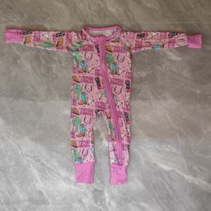 Romper Bayi Anak-Anak Bahan Bambu Motif Kotak-Kotak dengan Ritsleting, Jumpsuit Piyama Anak-Anak Bahan Bambu, Pakaian Bambu - Product Image 5
