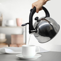Théière à café en acier inoxydable de 2,5 l avec poignée en PP pour cuisinières à gaz