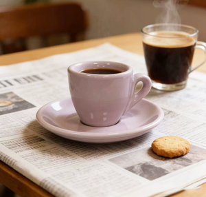 Taza de café espresso de cerámica de 50 ml, color morado uva, grado competición, con pared súper gruesa de 9 mm, para verter sobre, con platillo, venta al por mayor - Product Image 3