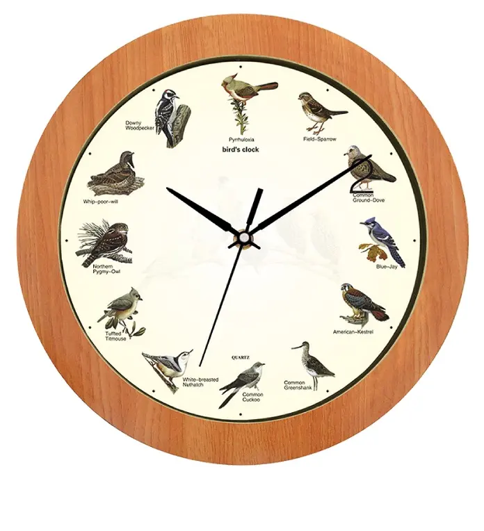 ساعة مع أصوات الطيور في ساعة حائط