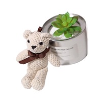 Ours en peluche de 16cm avec motif de grille d'ananas porte-clés à lumière douce pour sac à main breloque souvenir ou accessoire cadeau